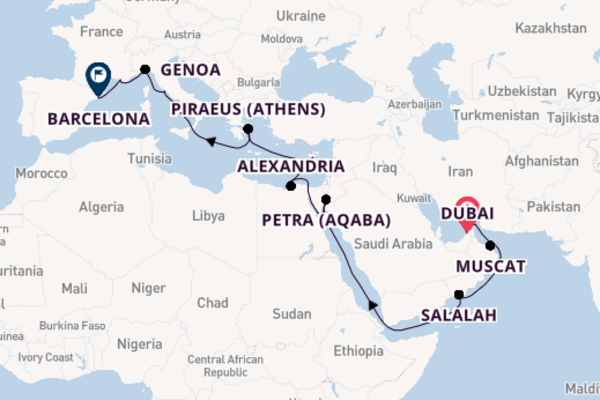 Mediterranean From Dubai with the Costa Toscana