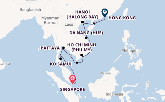 South East Asia from Singapore, Singapore with the Westerdam