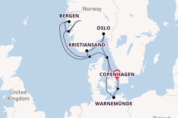 Norway from Copenhagen, Denmark with the MSC Magnifica