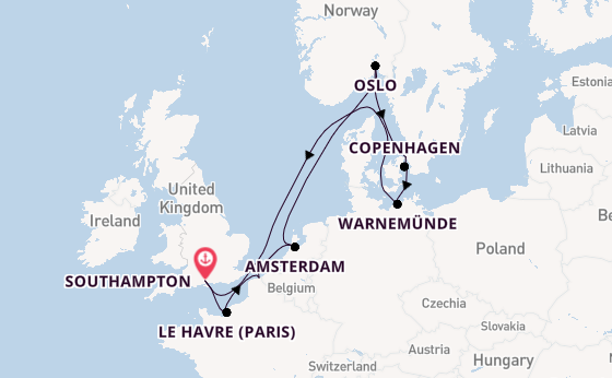 England from Southampton, England with the Seven Seas Prestige