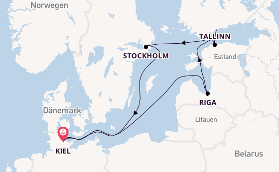 Ostsee ab Kiel, Deutschland auf der Mein Schiff 1