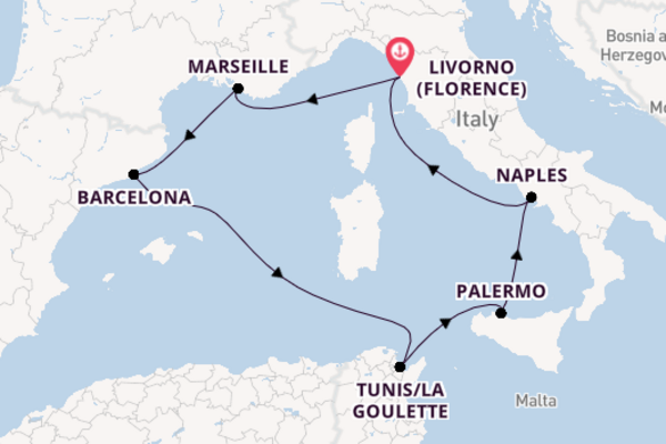 Magnificent journey from Livorno (Florence) with MSC Cruises