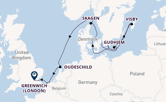 Engeland vanaf Kopenhagen, Denemarken met de Sabourn Venture 