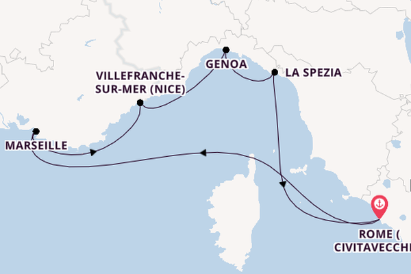 Western Mediterranean from Rome (Civitavecchia), Italy with the Queen Victoria