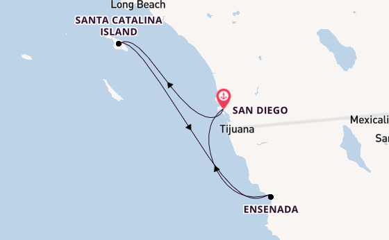 West Coast USA from San Diego, California with the Disney Wonder