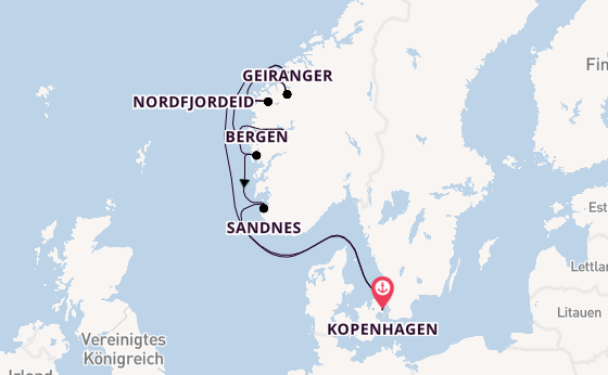 Norwegen ab Kopenhagen, Dänemark auf der Silver Nova