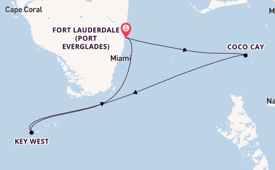 Caribbean from Fort Lauderdale (Port Everglades), Florida, USA with the Brilliance of the Seas
