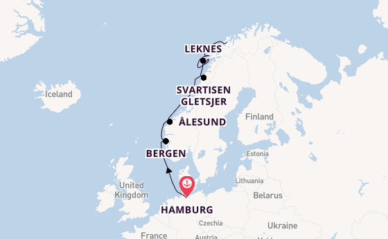 Noorwegen vanaf Hamburg, Duitsland met de HANSEATIC nature