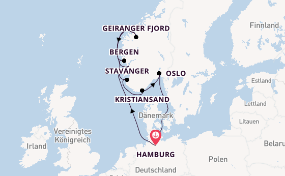 Norwegen ab Hamburg auf der EUROPA 2