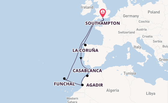 Africa from Southampton, England with the Queen Victoria