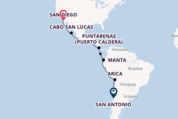 Südamerika ab San Diego, USA auf der Nieuw Amsterdam