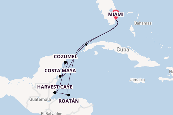 Western Caribbean from Miami, Florida, USA with the Norwegian Luna