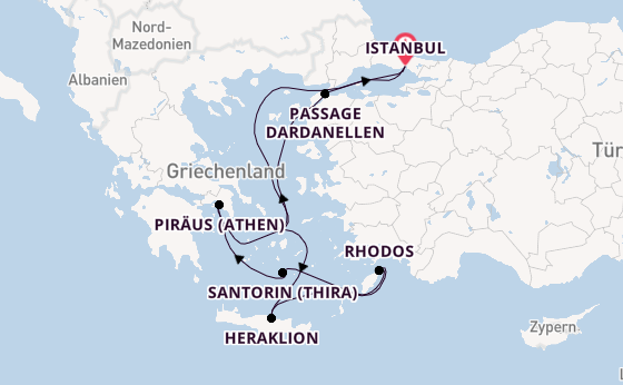 Östliches Mittelmeer ab Deutschland auf der Costa Fortuna