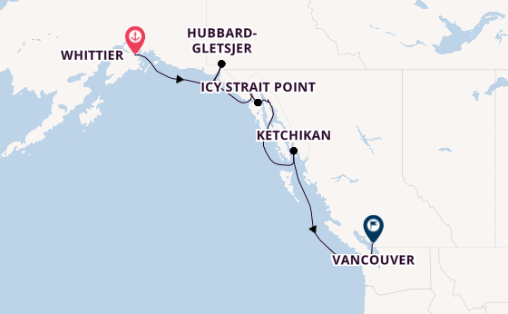 Alaska vanaf Whittier, Alaska met de Discovery Princess