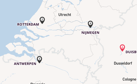 Rhein ab Duisburg, Deutschland auf der A-ROSA SENA 