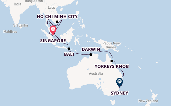 Southeast Asia from Singapore, Singapore with the Royal Princess