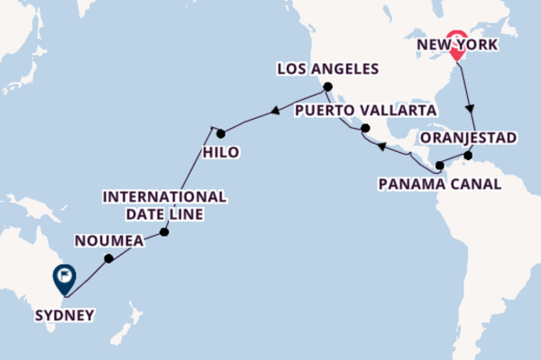 Transpacific from New York with the Queen Victoria