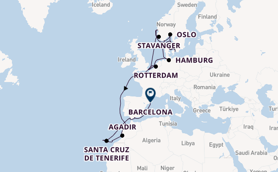Canary Islands from London (Dover), England, United Kingdom with the Nieuw Statendam