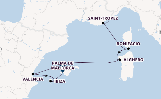 Western Mediterranean from Nice, France with the Silver Shadow