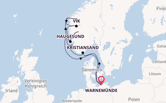 Norwegen ab Warnemünde auf AIDAmar
