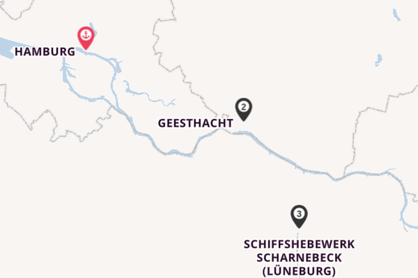 Elbe ab Hamburg, Deutschland auf der MS Sans Souci