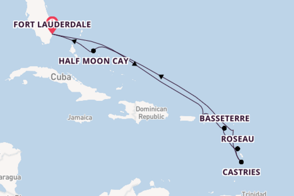 Caribbean vanaf Fort Lauderdale, Verenigde Staten met de Eurodam