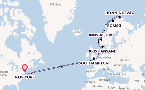 Transatlantik ab New York auf der Queen Mary 2