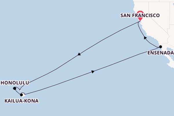 Polynesië vanaf San Francisco, Verenigde Staten met de Ruby Princess