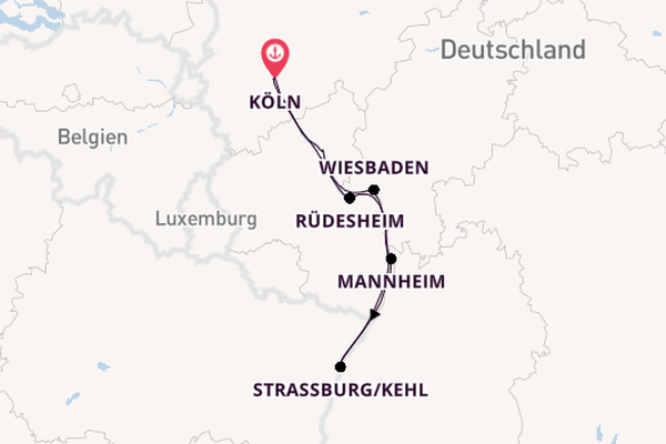 Rhein ab Köln, Deutschland auf der MS RHEIN MELODIE