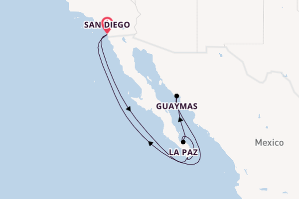 Amerikaanse Westkust vanaf San Diego, Verenigde Staten met de Koningsdam