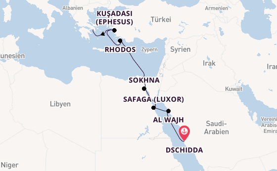 Östliches Mittelmeer ab Dschidda, Saudi-Arabien auf der EXPLORA I