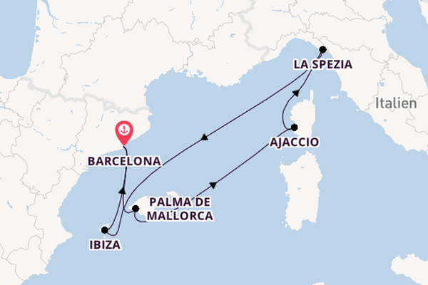Westliches Mittelmeer ab Barcelona auf AIDAcosma