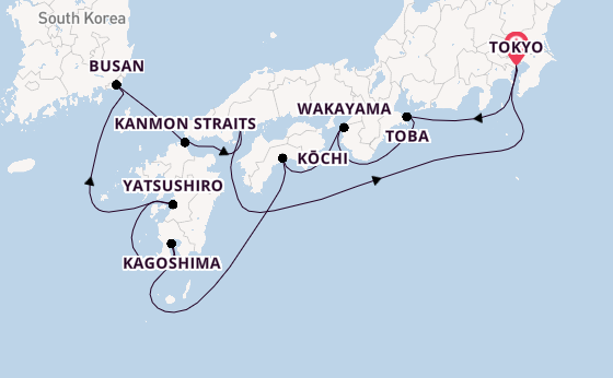 Japan from Tokyo, Japan with the Sapphire Princess