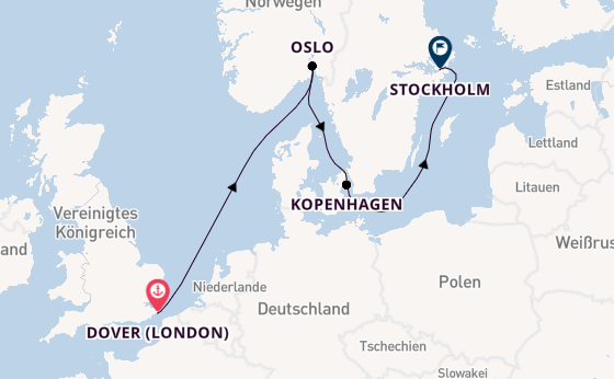 England ab London/Dover, Großbritannien auf der Seven Seas Navigator