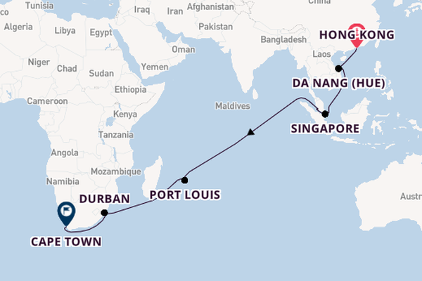 Southeast Asia from Hong Kong, China with the Queen Mary 2