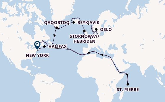 Transatlantik ab Southampton, Großbritannien auf der EXPLORA IV