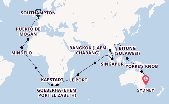 Südostasien ab Sydney auf der Queen Anne