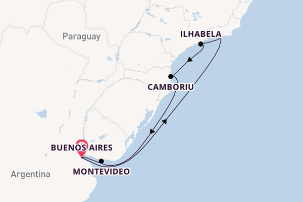 South America from Buenos Aires, Argentina with the MSC Fantasia