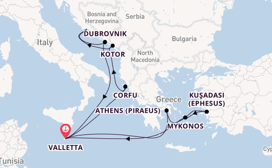 Mediterranean Sea from Valletta, Malta with the Azura