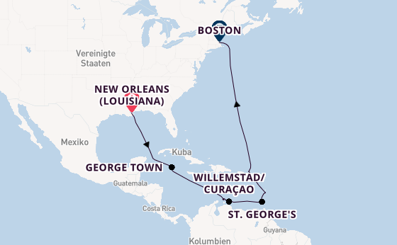 Karibik ab New Orleans (Louisiana), USA auf der Norwegian Breakaway