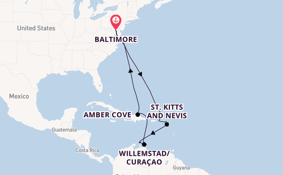 Caribbean from Baltimore, Maryland, USA with the Carnival Pride