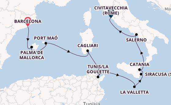 Westelijke Middellandse Zee vanaf Barcelona, Spanje met de Azamara Onward
