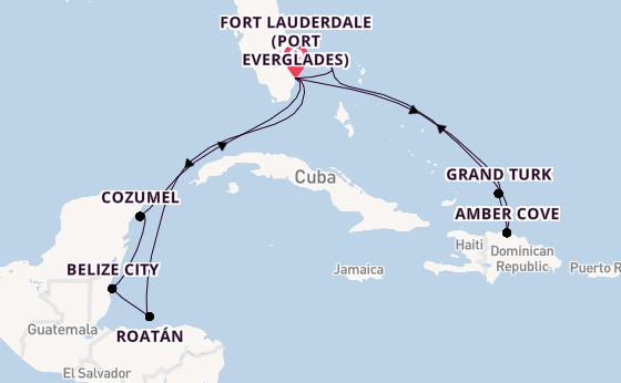 Caribbean from Fort Lauderdale (Port Everglades), Florida with the Star Princess