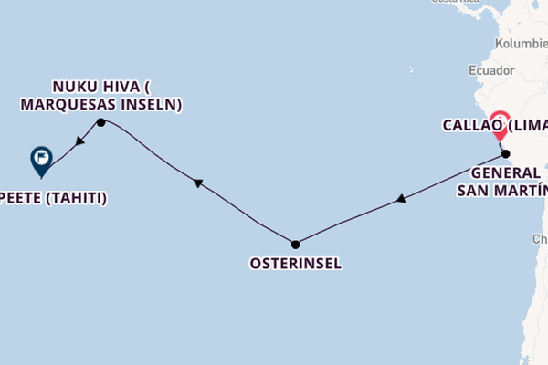 Polynesien ab Callao (Lima), Peru auf der Seabourn Quest