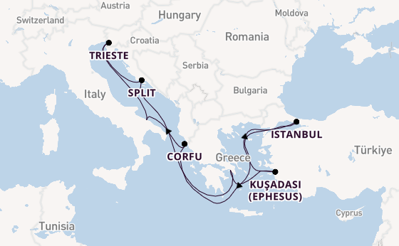 Mediterranean Sea from Bari, Italy with the MSC Seaview