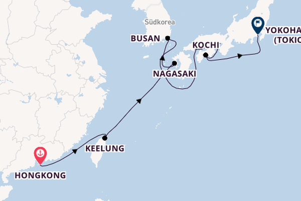 Ostasien ab Hongkong, China auf der Mein Schiff 6
