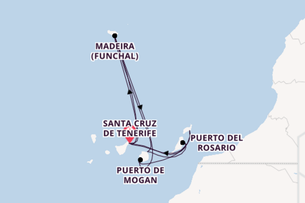 Canary Islands from Santa Cruz de Tenerife, Spain with the Azura