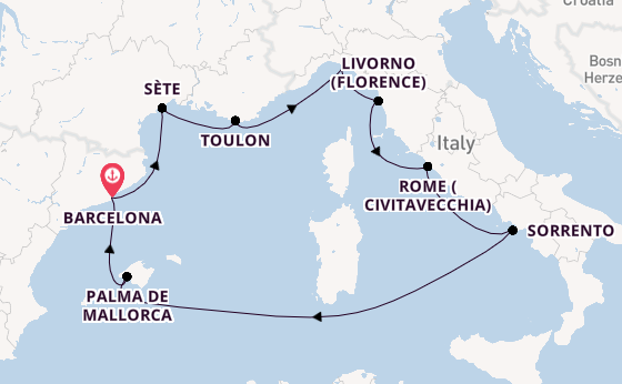 Western Mediterranean from Barcelona, Spain with the Seven Seas Navigator