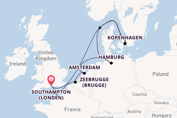 Engeland vanaf Southampton (Londen), Engeland met de Majestic Princess