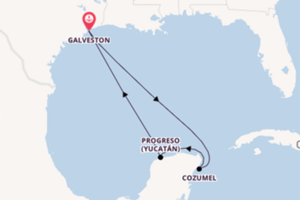 6 jours de navigation à bord du bateau Carnival Breeze depuis Galveston